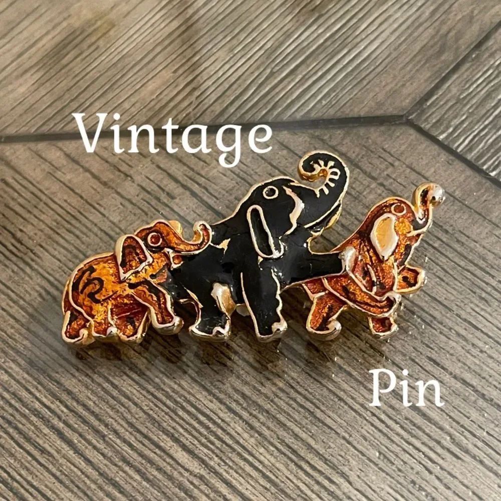 Vintage Parade of Elephants Enamel Pin